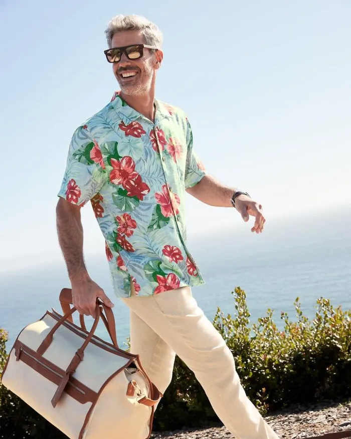 Men Tommy Bahama Shirts Big and Tall Fridas Garden Silk Camp Shirt Morning Sky Men Tommy Bahama Shirts Big and Tall Fridas Garden Silk Camp Shirt Morning Sky
