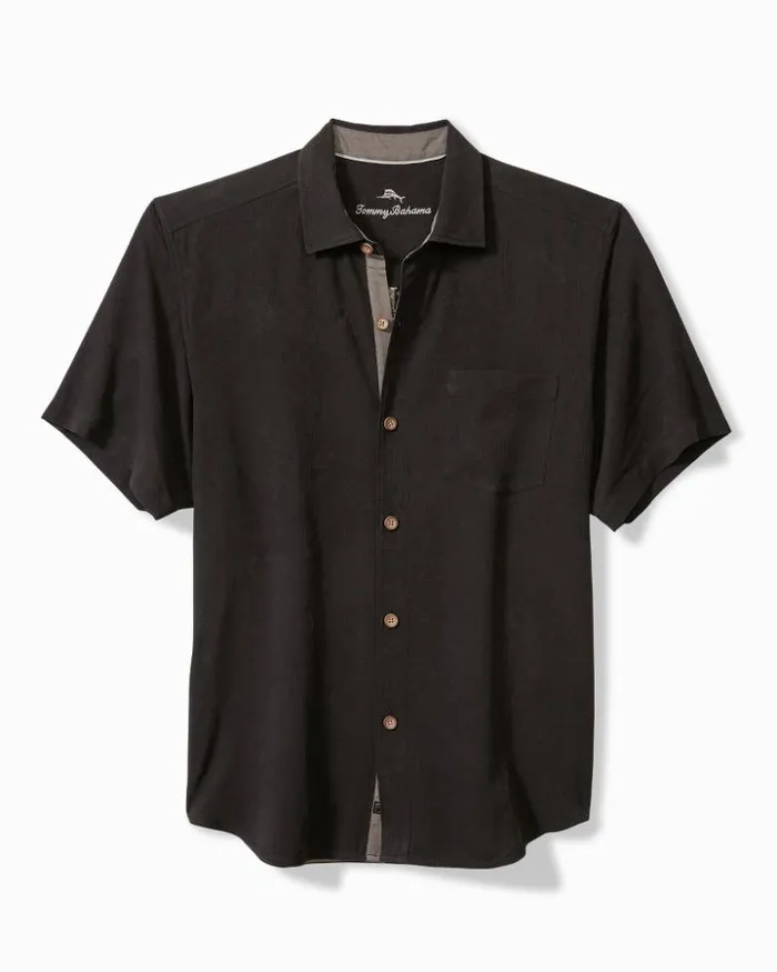 Men Tommy Bahama Shirts Call Me Old Fashioned Silk Camp Shirt Black Men Tommy Bahama Shirts Call Me Old Fashioned Silk Camp Shirt Black
