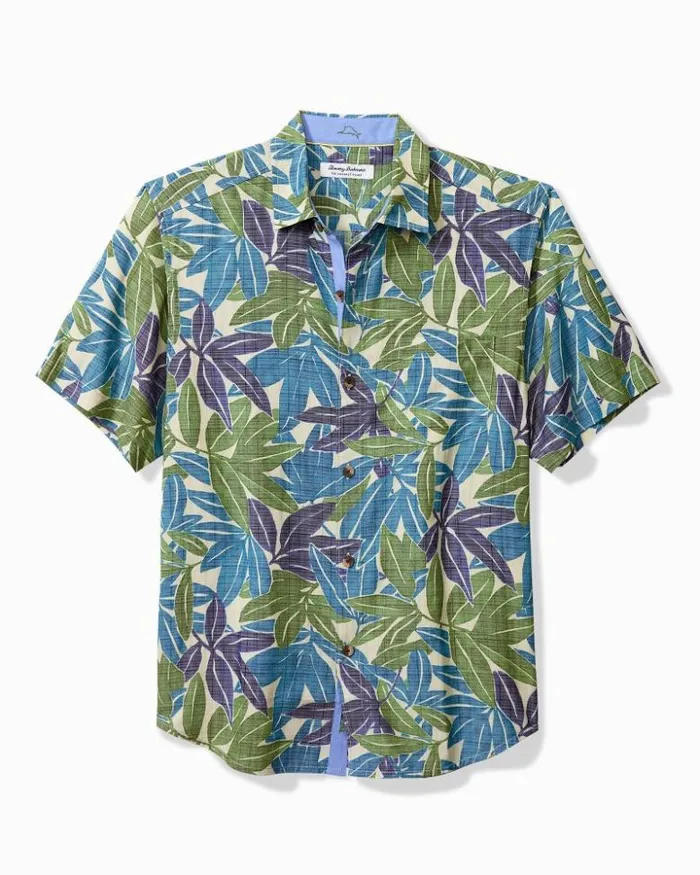 Men Tommy Bahama Shirts Coconut Point Vista Veronda IslandZone Camp Shirt Bonsai