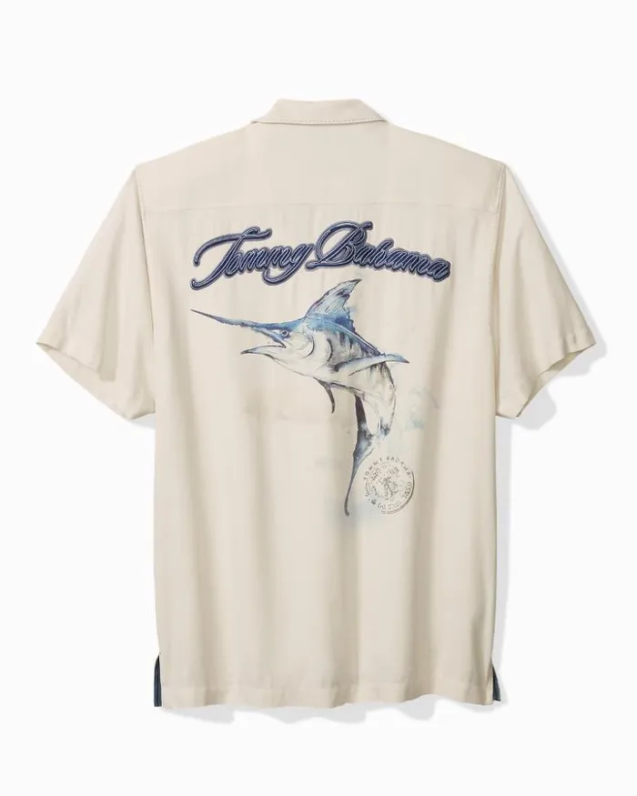 Men Tommy Bahama Shirts Marlin Paradise Silk Camp Shirt Continental