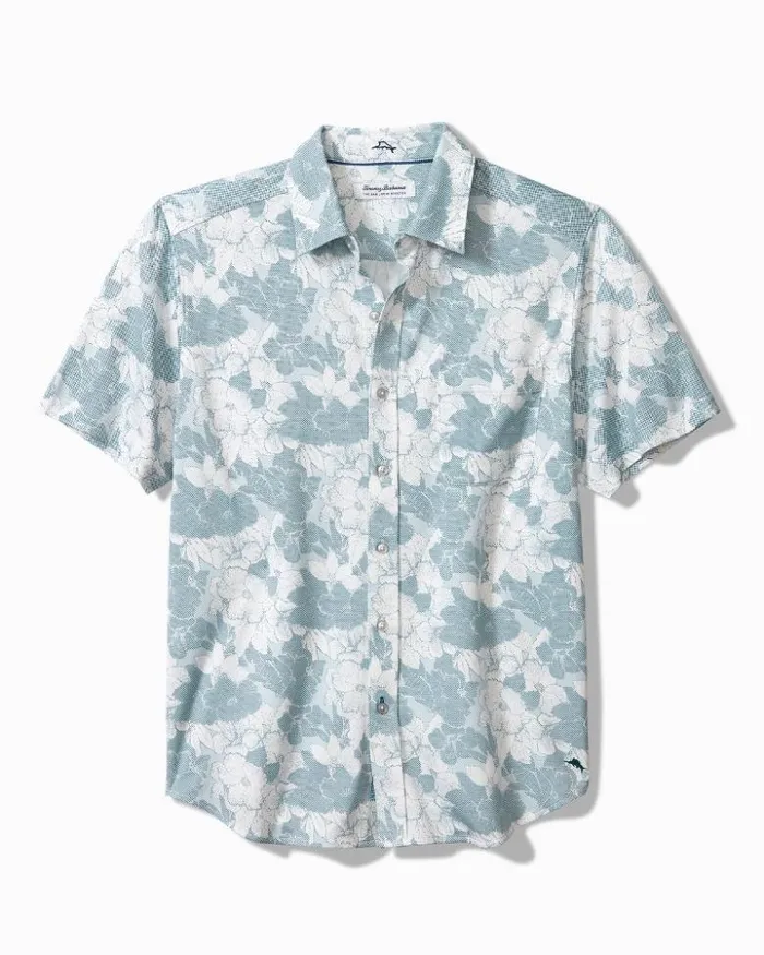 Men Tommy Bahama Shirts San Lucio Cali Blooms Knit Stretch Shirt Seven Seas