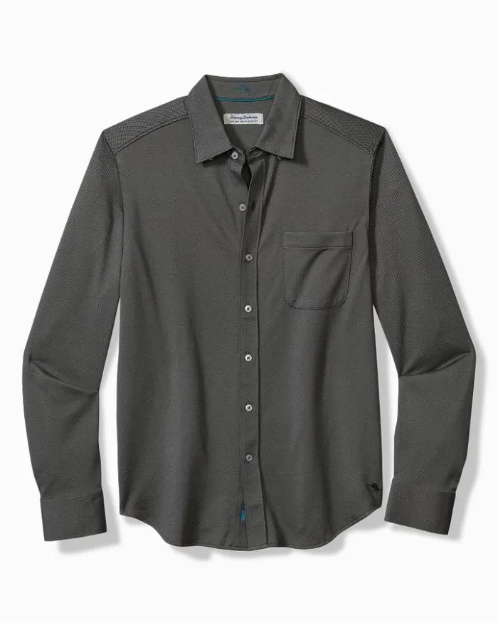 Men Tommy Bahama Shirts San Lucio Knit Stretch Shirt Coal