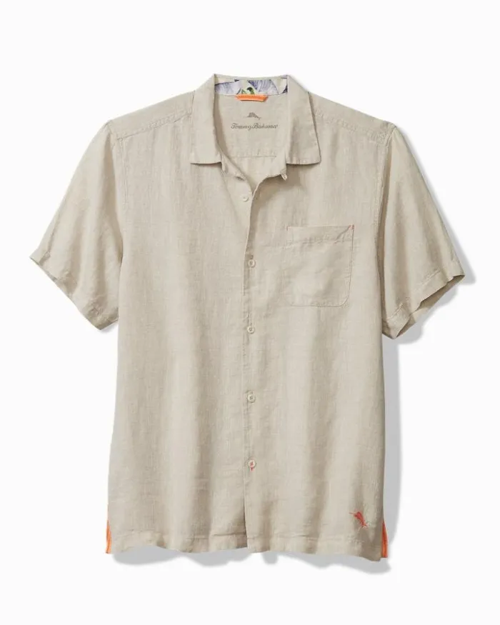 Men Tommy Bahama Shirts Sea Glass Camp Shirt Natural