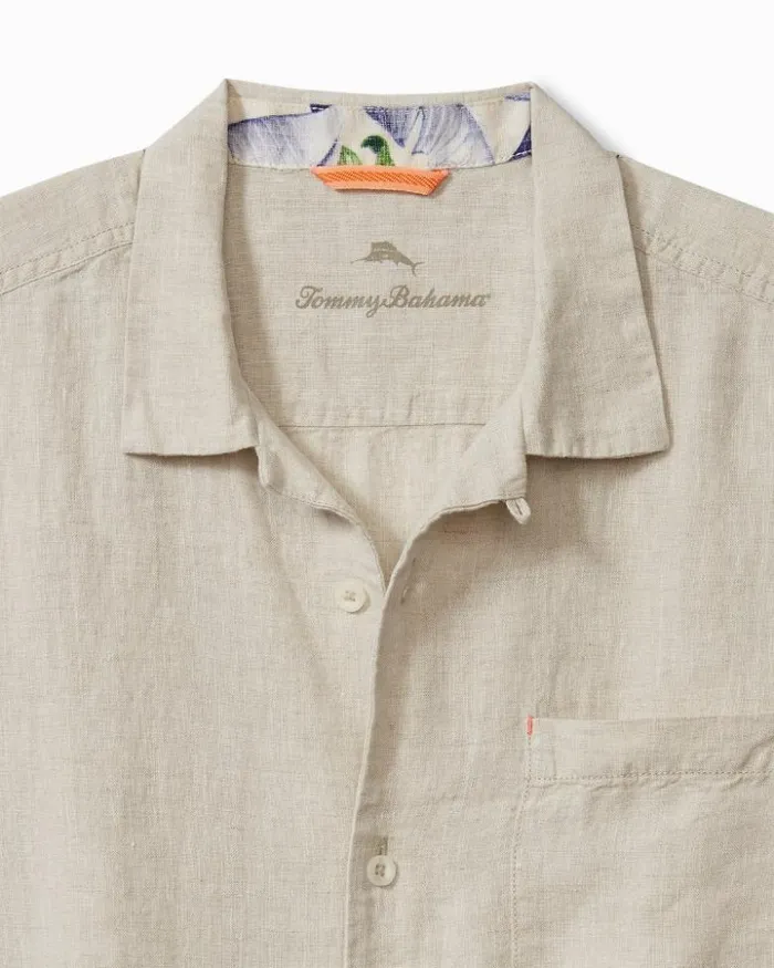 Men Tommy Bahama Shirts Sea Glass Camp Shirt Natural