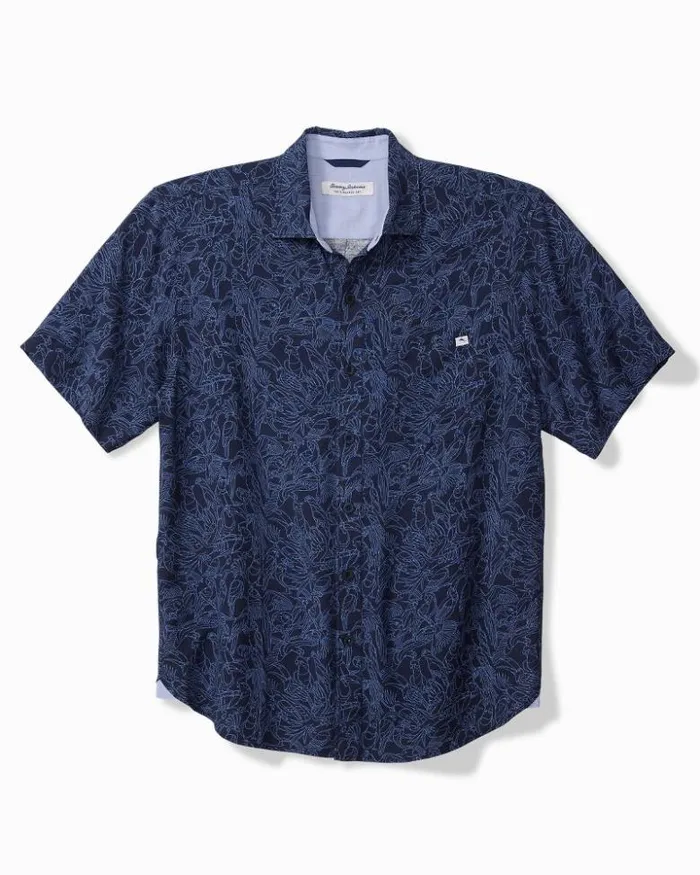 Men Tommy Bahama Shirts Veracruz Cay Paradise Pajaro ShortSleeve Shirt Deep Tahoe