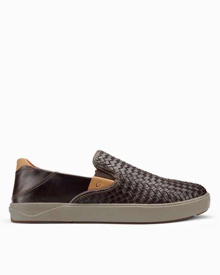 Men Tommy Bahama Shoes and Sandals OluKai Lae039ahi Lauhala SlipOn Sneakers Dark Wood