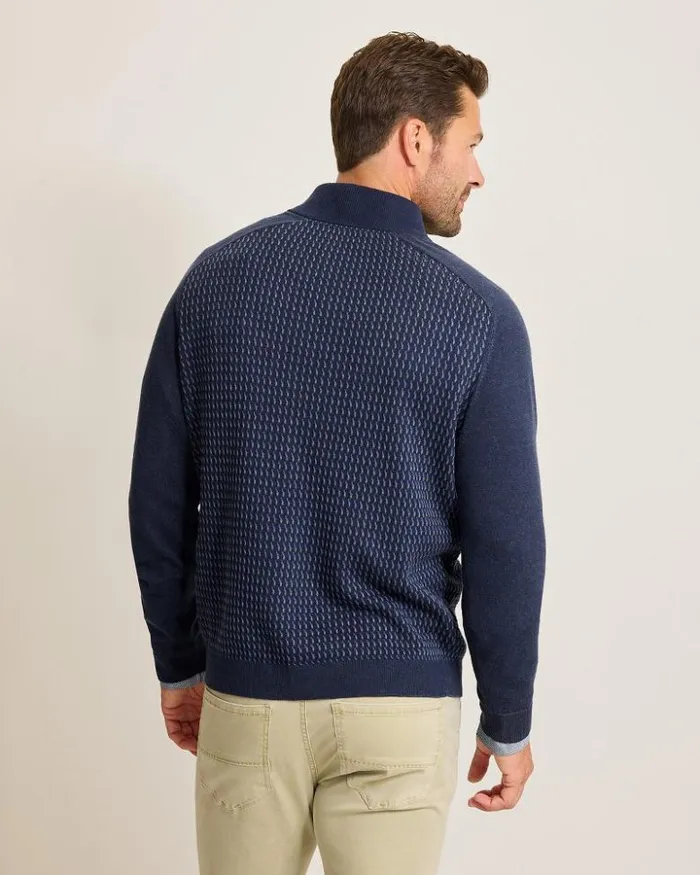 Men Tommy Bahama Sweaters Coastal Shores HalfZip Sweater Navy