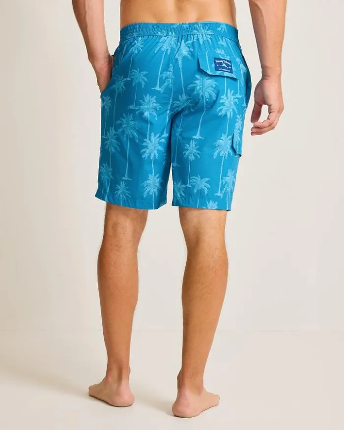 Men Tommy Bahama Swim and Boardshorts Big and Tall Baja Palmero Boardshorts Blue Allure