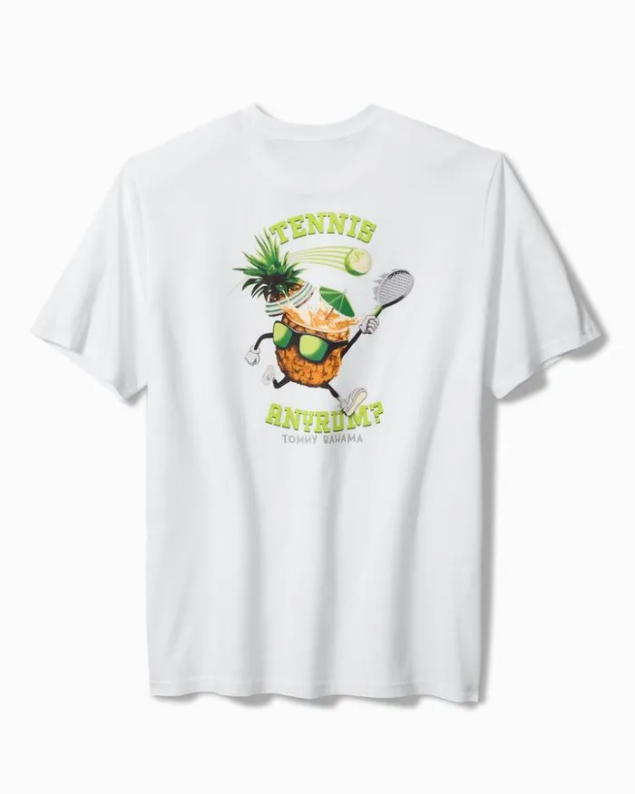 Men Tommy Bahama TShirts Big and Tall Tennis Anyrum Graphic TShirt White