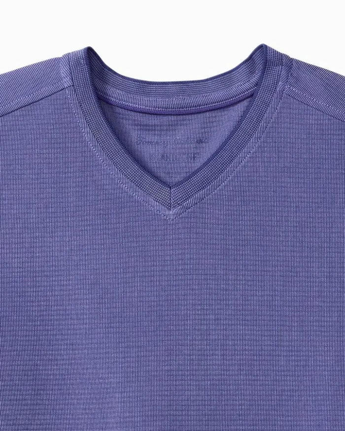 Men Tommy Bahama TShirts Coastal Crest IslandZone VNeck Shirt Deep Ultramarine