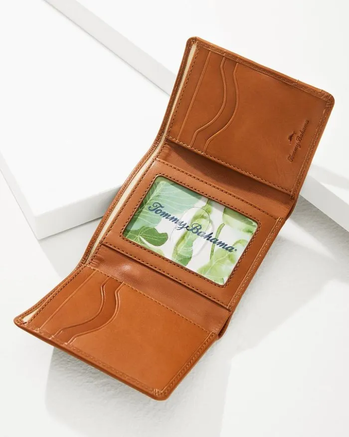 Men Tommy Bahama Wallets and Tech Accessories Nylon Inlay Trifold Wallet Tan Men Tommy Bahama Wallets and Tech Accessories Nylon Inlay Trifold Wallet Tan