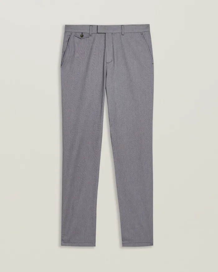 Men TURNEY 8211 Slim Fit Textured Cotton Chinos Blue Ted Baker Trousers and Chinos