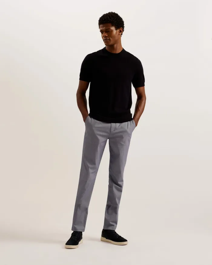 Men TURNEY 8211 Slim Fit Textured Cotton Chinos Blue Ted Baker Trousers and Chinos Men TURNEY 8211 Slim Fit Textured Cotton Chinos Blue Ted Baker Trousers and Chinos