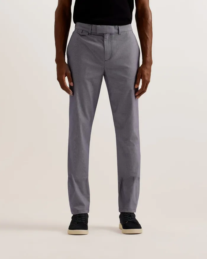 Men TURNEY 8211 Slim Fit Textured Cotton Chinos Blue Ted Baker Trousers and Chinos Men TURNEY 8211 Slim Fit Textured Cotton Chinos Blue Ted Baker Trousers and Chinos