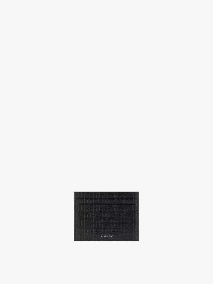 Men Wallets and Card Holders Givenchy GIVENCHY Card Holder In 4G Micro Leather Blackgreen