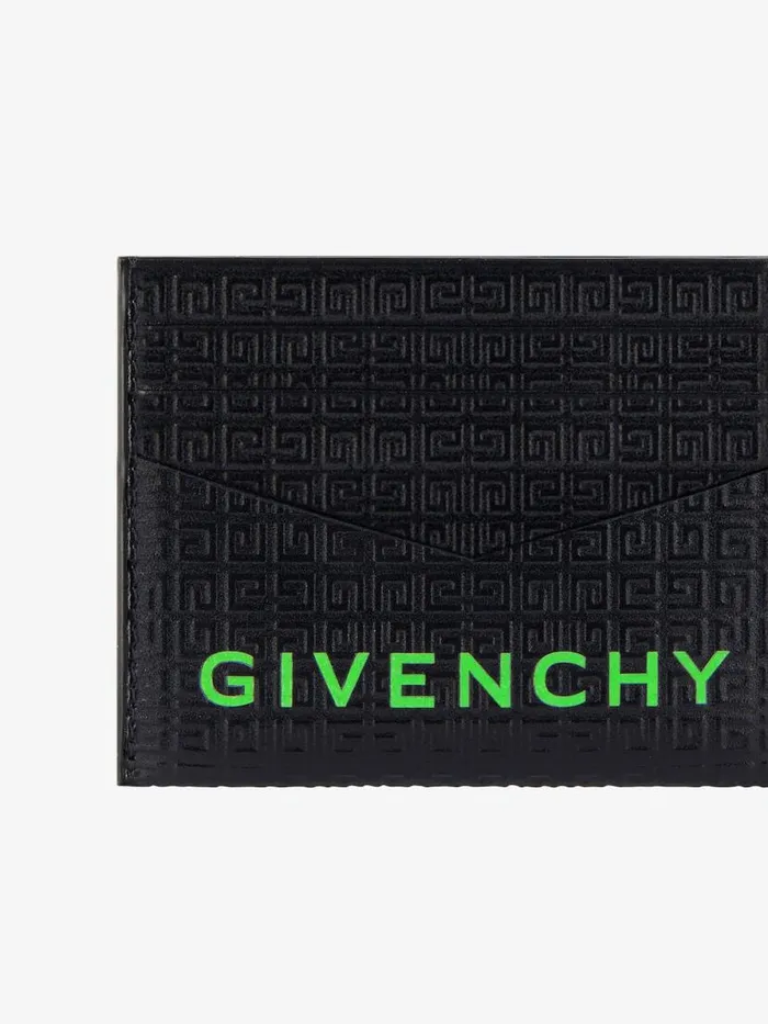 Men Wallets and Card Holders Givenchy GIVENCHY Card Holder In 4G Micro Leather Blackgreen