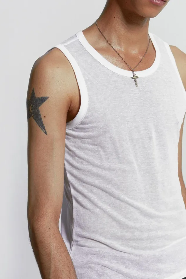 Men White Mist Vest White Jaded London Vests
