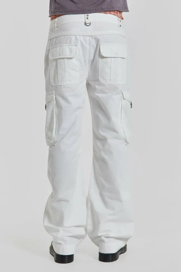 Men White Straight Leg Cargo Trousers White Jaded London Trousers Men White Straight Leg Cargo Trousers White Jaded London Trousers