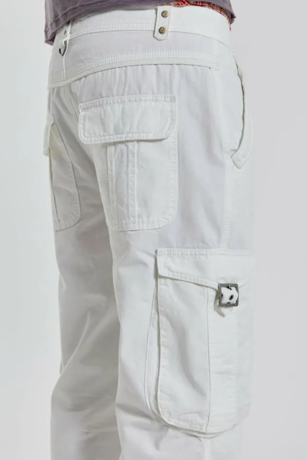 Men White Straight Leg Cargo Trousers White Jaded London Trousers Men White Straight Leg Cargo Trousers White Jaded London Trousers
