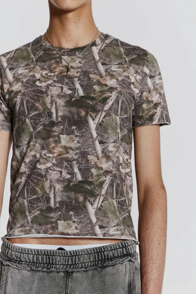 Men Woodland Shrunken Tee Green Jaded London TShirts Men Woodland Shrunken Tee Green Jaded London TShirts