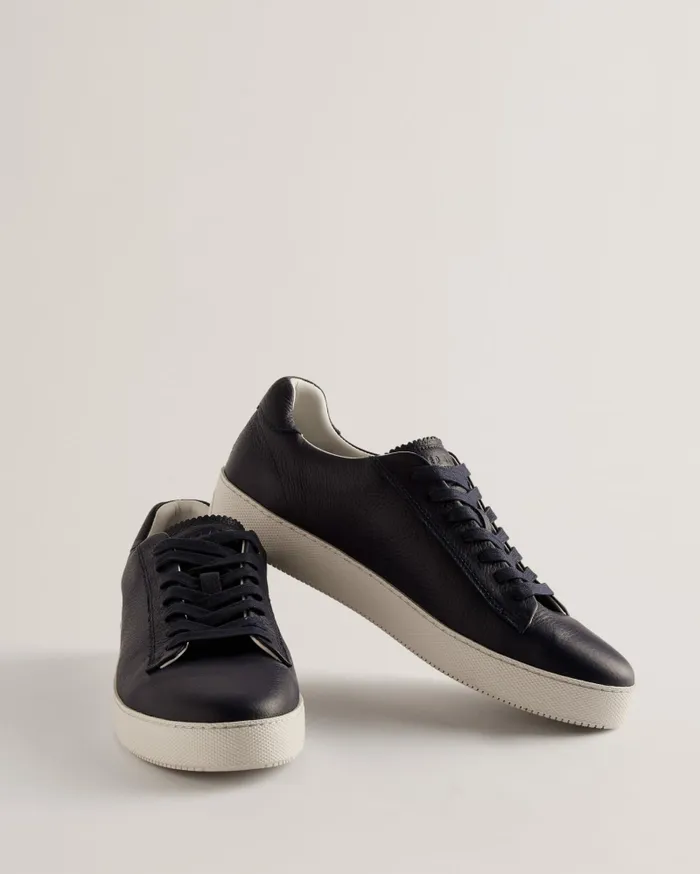 Men WSTWOOD 8211 Pebbled Leather Low Top Trainers Navy Ted Baker Trainers Men WSTWOOD 8211 Pebbled Leather Low Top Trainers Navy Ted Baker Trainers