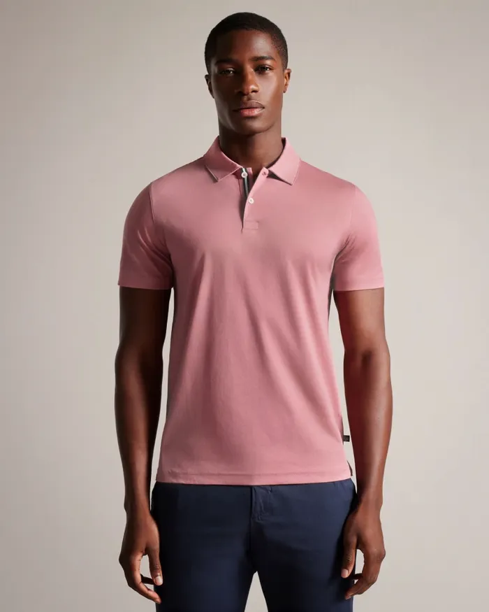 Men ZEITER 8211 Short Sleeve Slim Fit Polo Shirt Medium Pink Ted Baker Tops Men ZEITER 8211 Short Sleeve Slim Fit Polo Shirt Medium Pink Ted Baker Tops