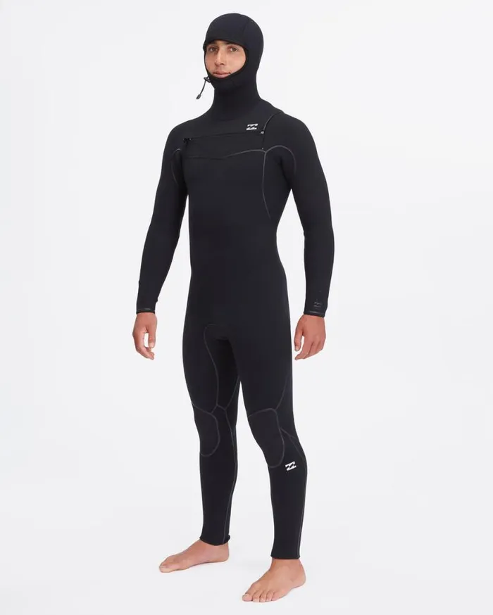 Mens 54 Furnace Chest Zip Hooded Full Wetsuit Black Billabong Wetsuits