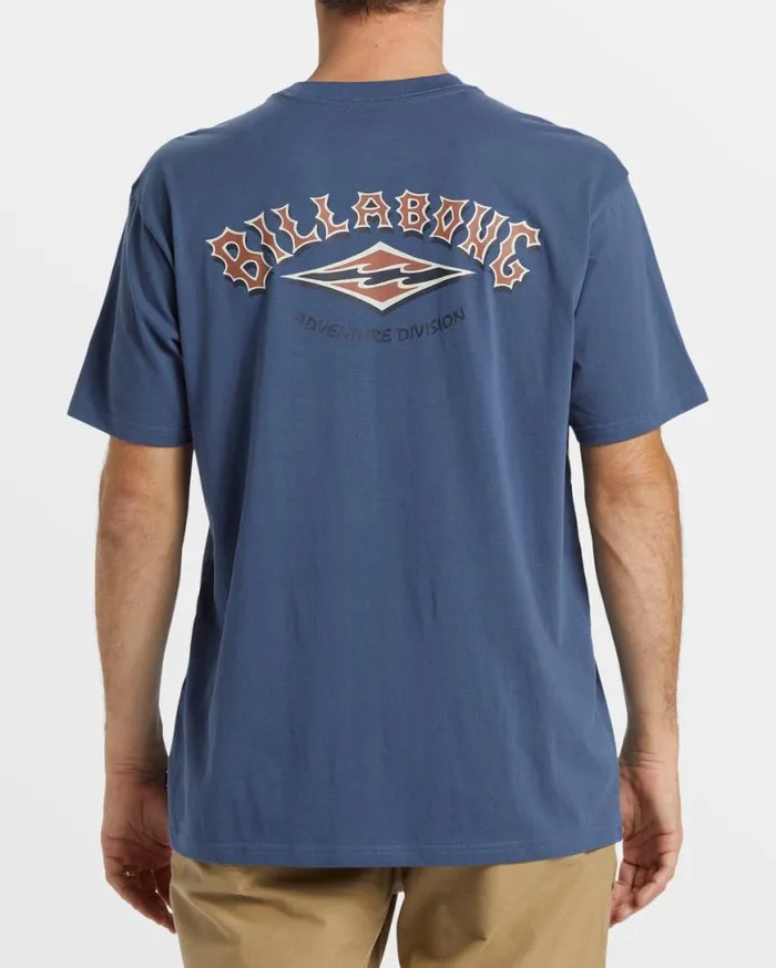 Mens ADiv Arch TShirt Slate Blue Billabong TShirts