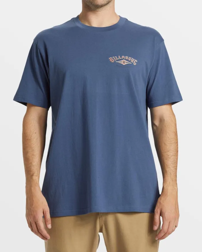 Mens ADiv Arch TShirt Slate Blue Billabong TShirts