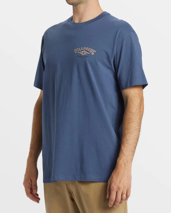 Mens ADiv Arch TShirt Slate Blue Billabong TShirts
