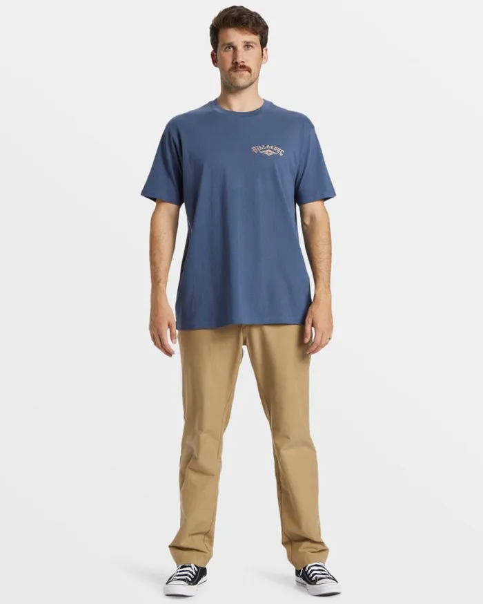 Mens ADiv Arch TShirt Slate Blue Billabong TShirts