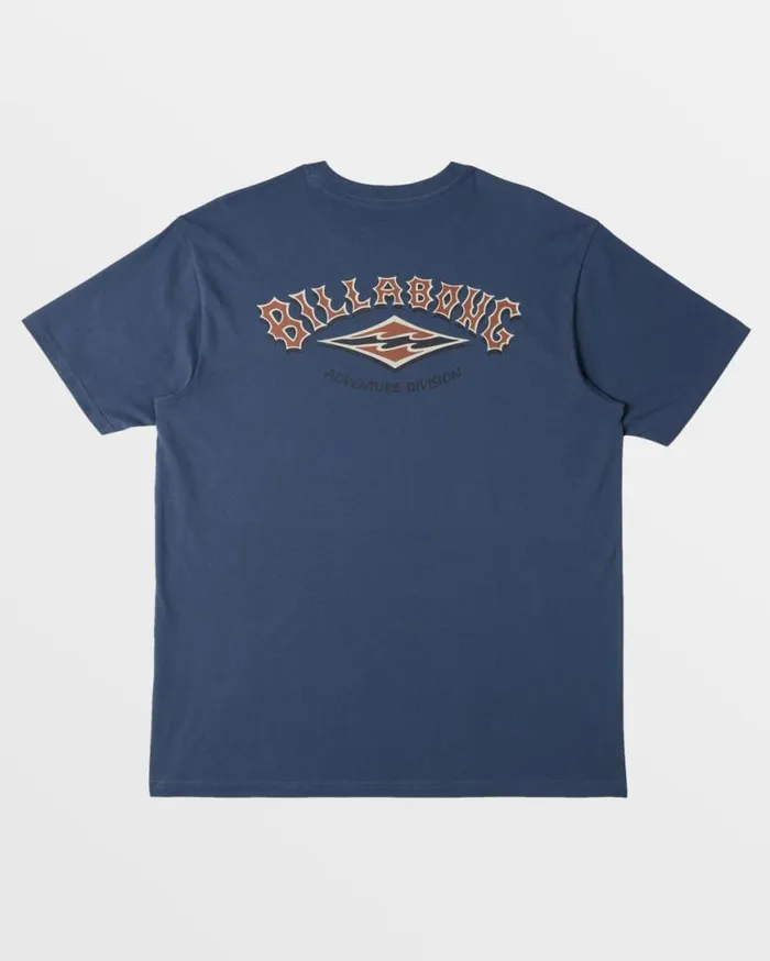Mens ADiv Arch TShirt Slate Blue Billabong TShirts