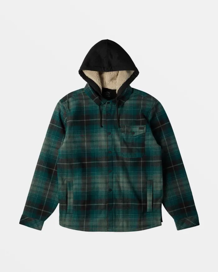 Mens ADiv Furnace Bonded Flannel Shirt Forest Green Billabong Shirts