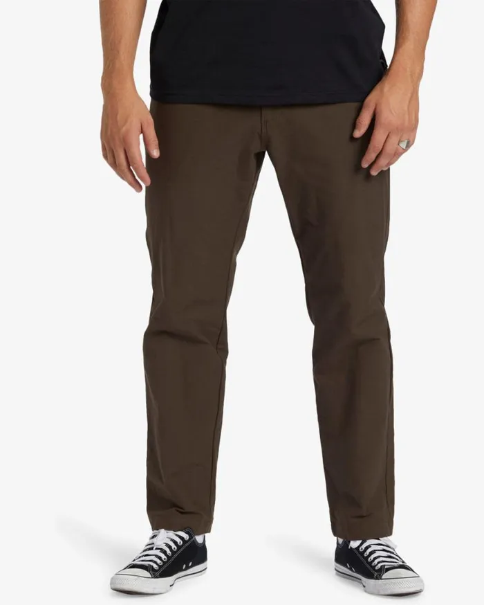 Mens ADiv Surftrek Plus Organic Elastic Waist Pants Coffee Billabong Jeans and Pants