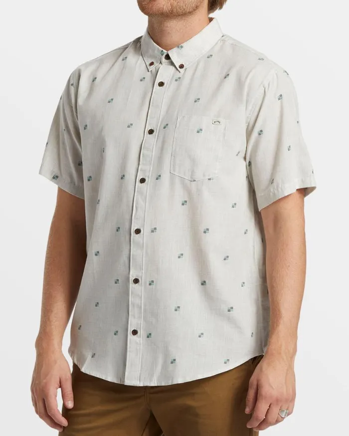 Mens All Day Jacquard Short Sleeve Shirt Stone Billabong Shirts Mens All Day Jacquard Short Sleeve Shirt Stone Billabong Shirts