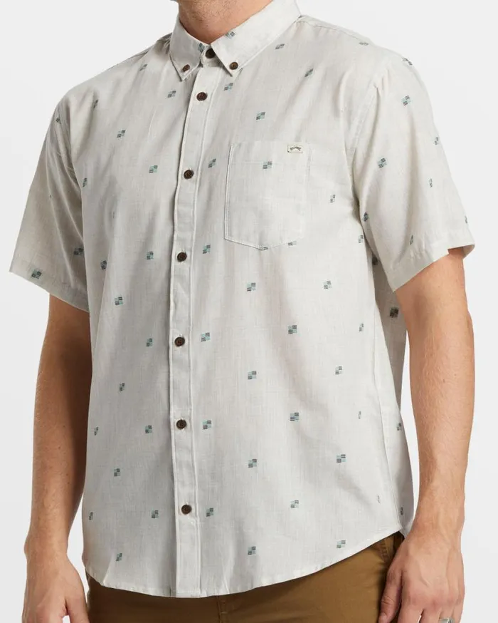 Mens All Day Jacquard Short Sleeve Shirt Stone Billabong Shirts Mens All Day Jacquard Short Sleeve Shirt Stone Billabong Shirts