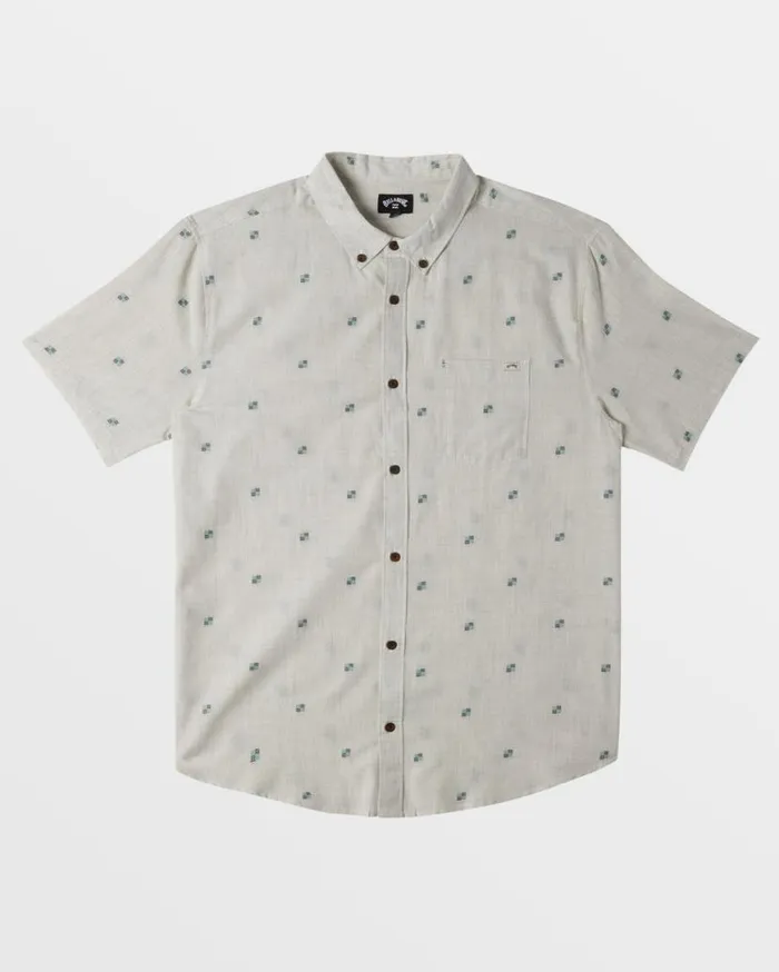 Mens All Day Jacquard Short Sleeve Shirt Stone Billabong Shirts Mens All Day Jacquard Short Sleeve Shirt Stone Billabong Shirts