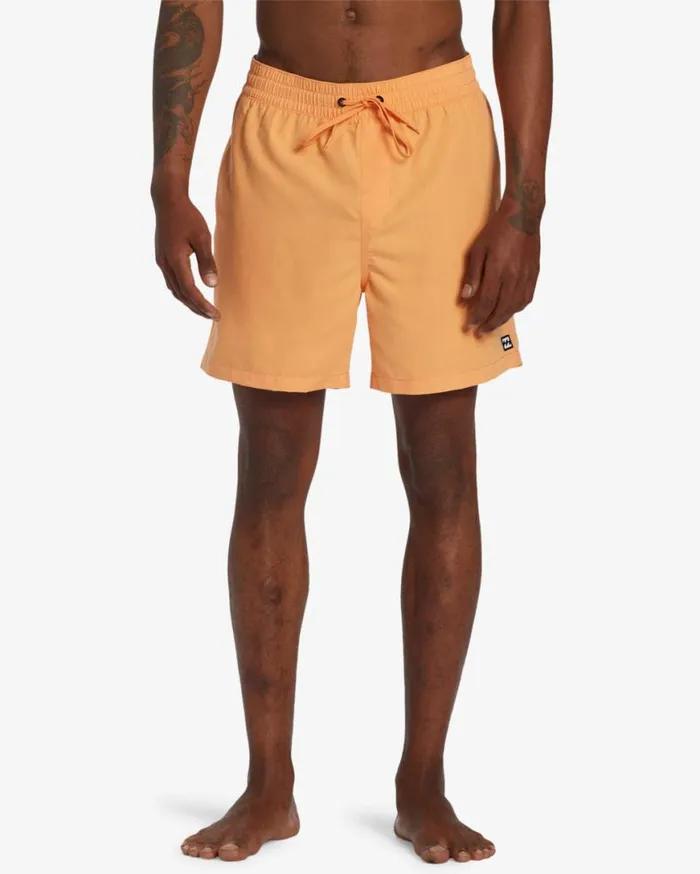 Mens All Day Layback 16034 Elastic Waist Shorts Melon Billabong Layback Boardshorts