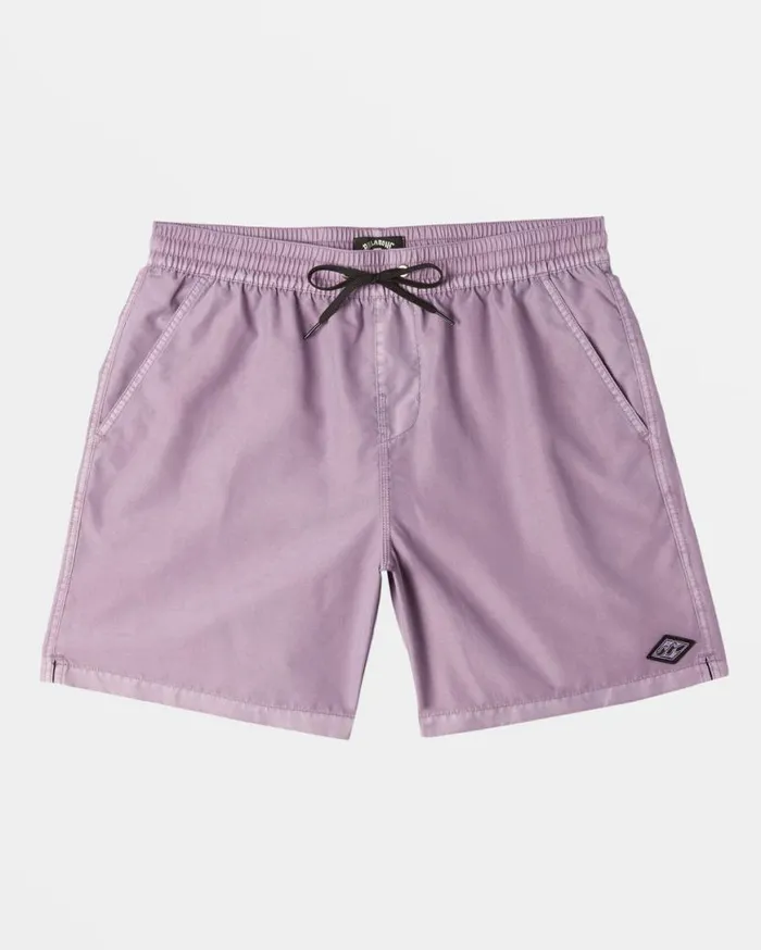 Mens All Day Overdyed Layback 17034 Volley Shorts Purple Ash Billabong Layback Boardshorts