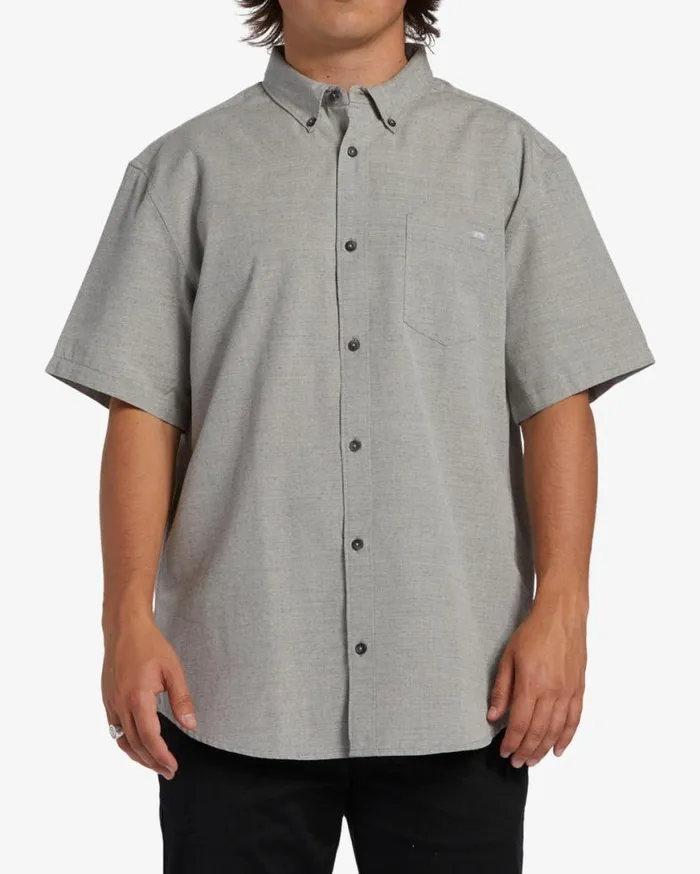 Mens All Day Short Sleeve Shirt Light Grey Billabong Shirts