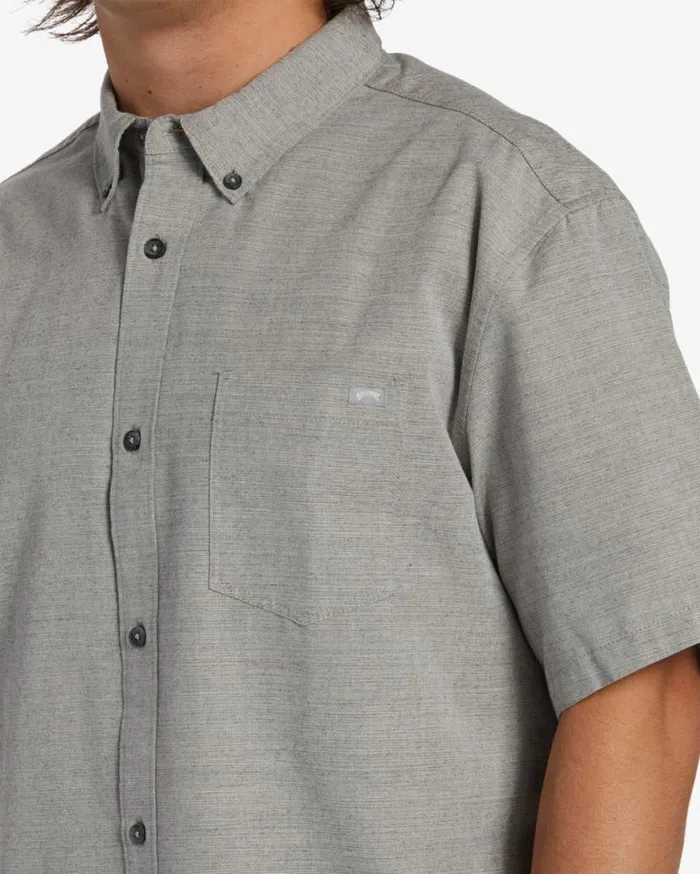 Mens All Day Short Sleeve Shirt Light Grey Billabong Shirts