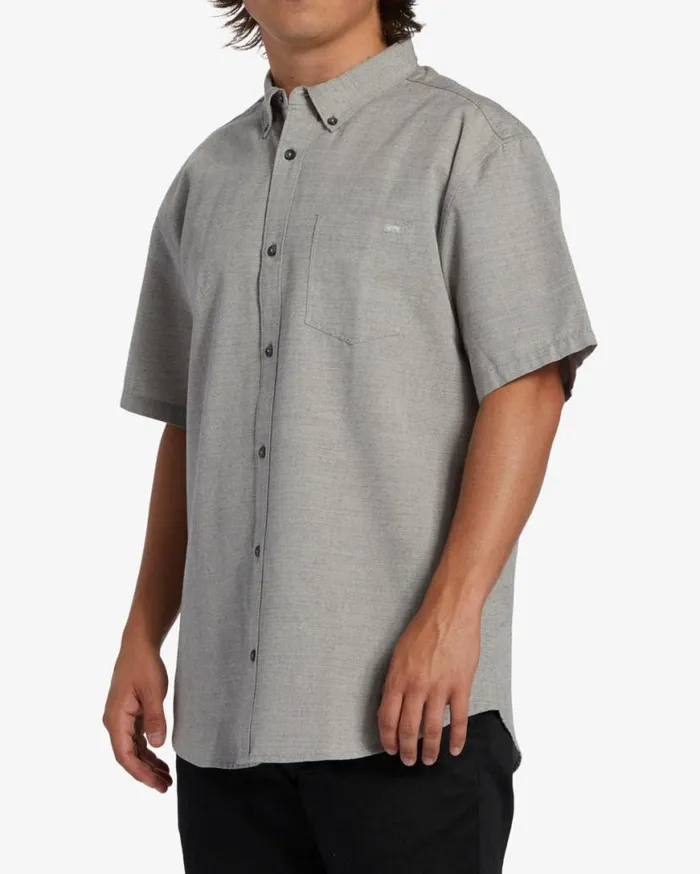 Mens All Day Short Sleeve Shirt Light Grey Billabong Shirts