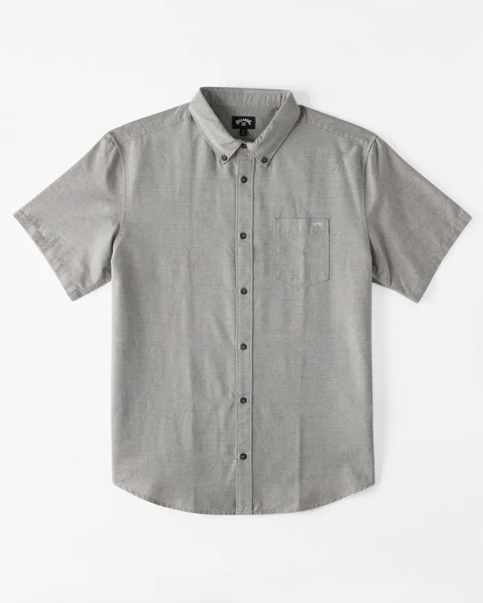 Mens All Day Short Sleeve Shirt Light Grey Billabong Shirts