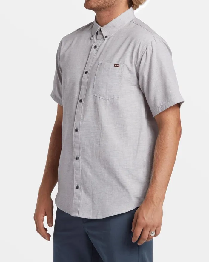 Mens All Day Short Sleeve Shirt Port Heather Billabong Shirts