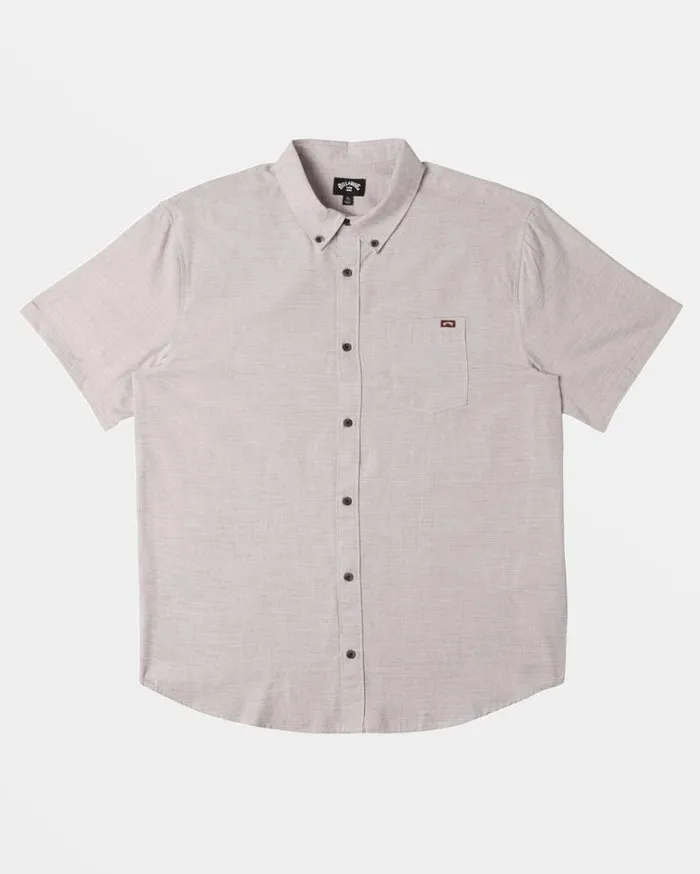 Mens All Day Short Sleeve Shirt Port Heather Billabong Shirts