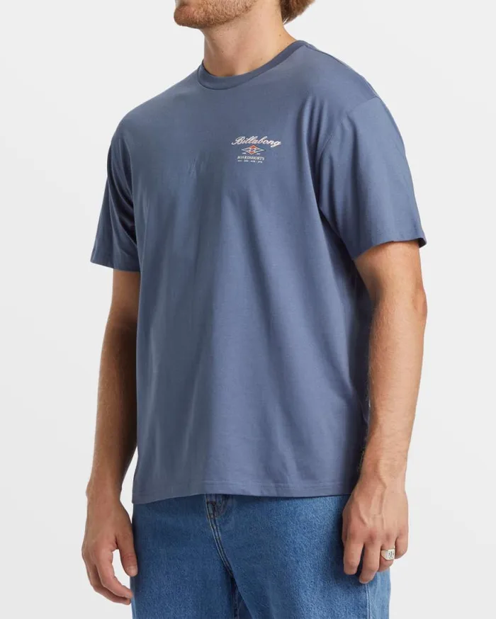 Mens Crossboards TShirt Slate Blue Billabong TShirts Mens Crossboards TShirt Slate Blue Billabong TShirts