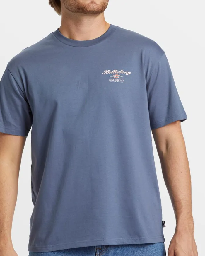 Mens Crossboards TShirt Slate Blue Billabong TShirts Mens Crossboards TShirt Slate Blue Billabong TShirts