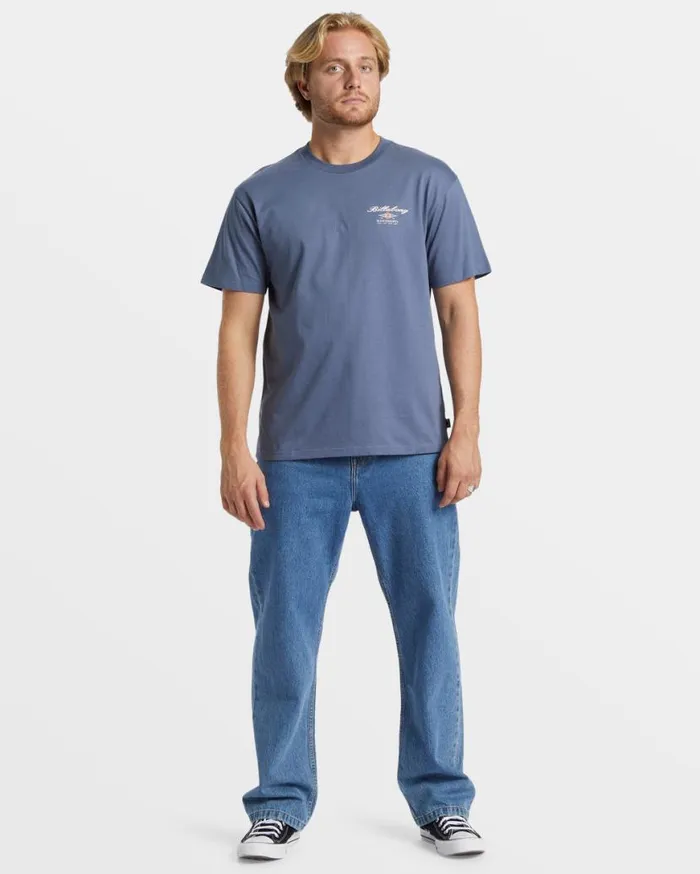 Mens Crossboards TShirt Slate Blue Billabong TShirts Mens Crossboards TShirt Slate Blue Billabong TShirts