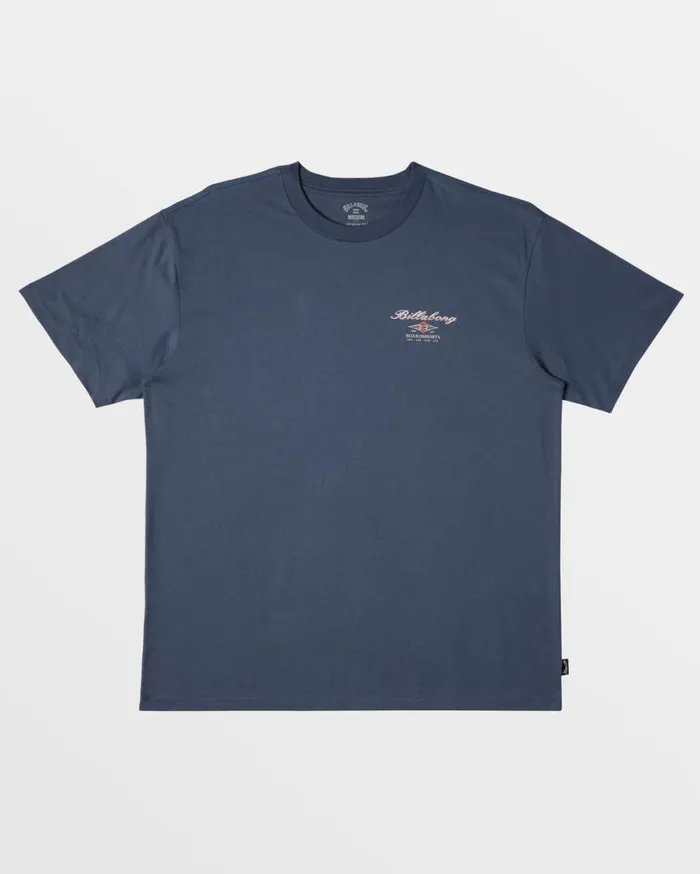 Mens Crossboards TShirt Slate Blue Billabong TShirts Mens Crossboards TShirt Slate Blue Billabong TShirts