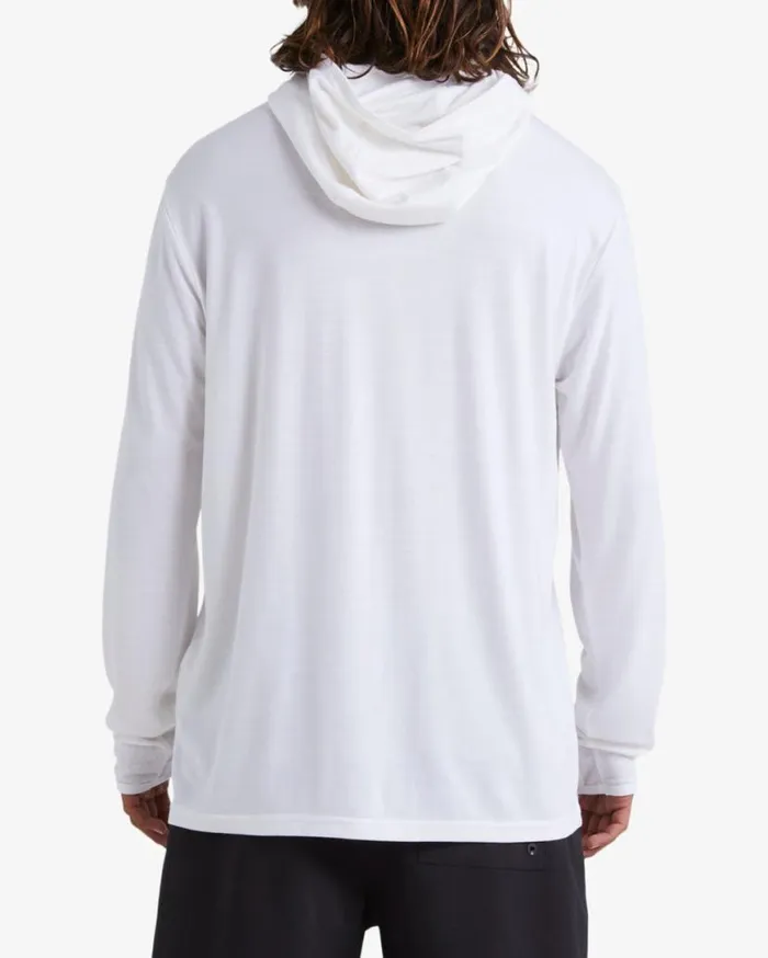 Mens Eclipse Hooded Long Sleeve Surf TShirt White Billabong Knits